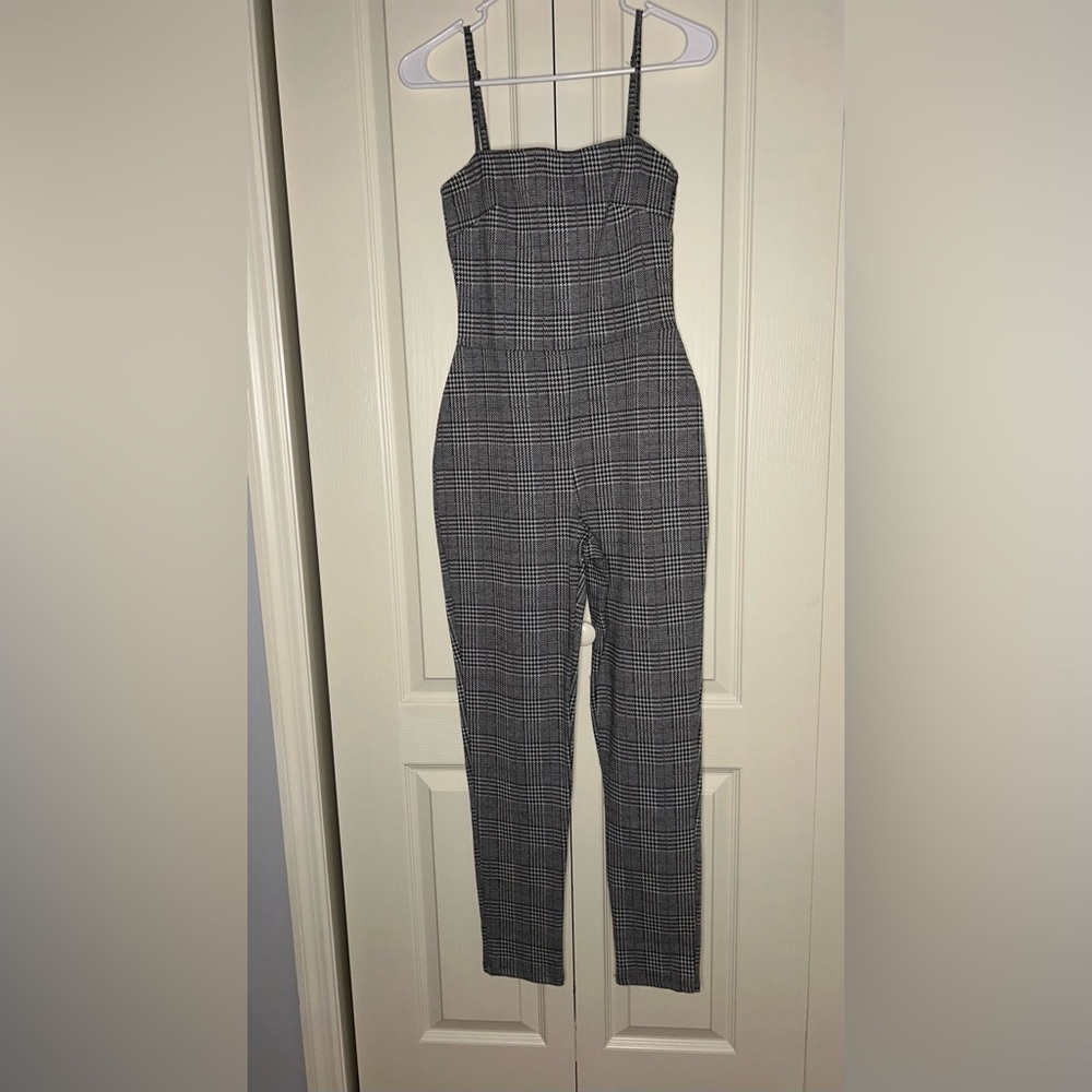 Popular Basics Houndstooth Jumpsuit